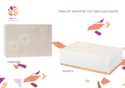 Urna PV Soffione Metallo Legno Bianco e Tortora
