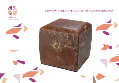 Urna PV Albero Vita Dipinto Mogano