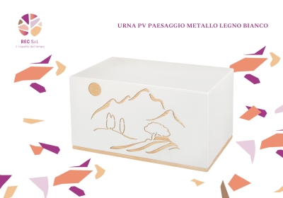Urna PV Paesaggio Metallo Legno Bianco