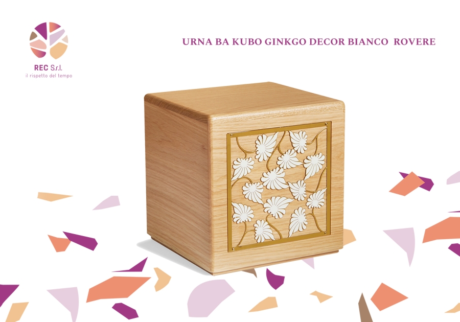 Urna BA Kubo Ginkgo Decor Bianco