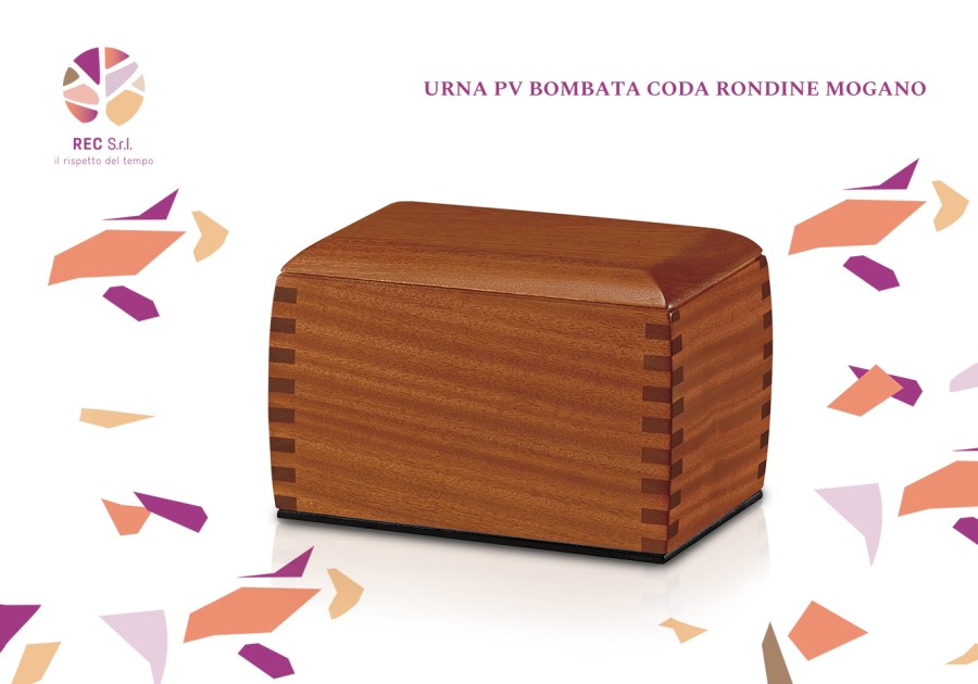 Urna PV Bombata Coda di Rondine Mogano