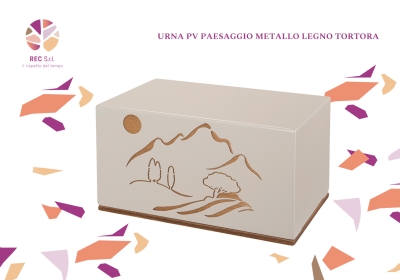 Urna PV Paesaggio Metallo Legno Tortora
