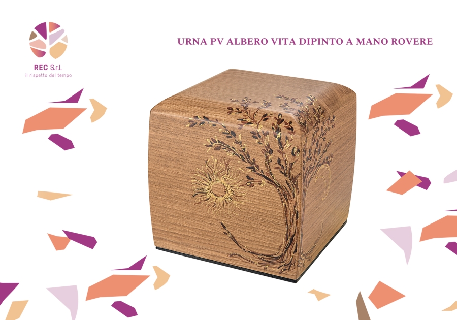 Urna PV Albero Vita Dipinto Rovere